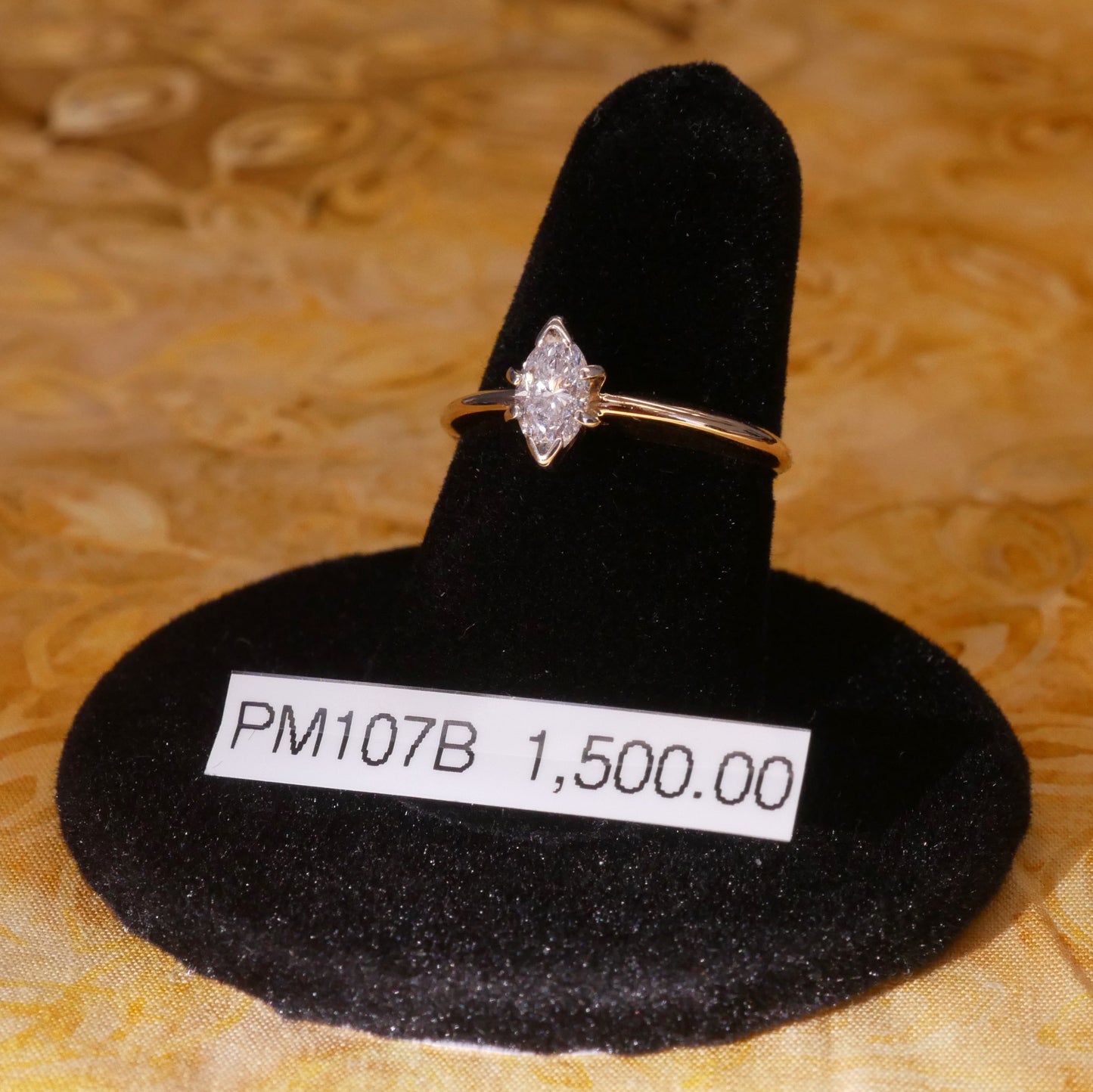 Marquise Diamond Ring with Gold Band