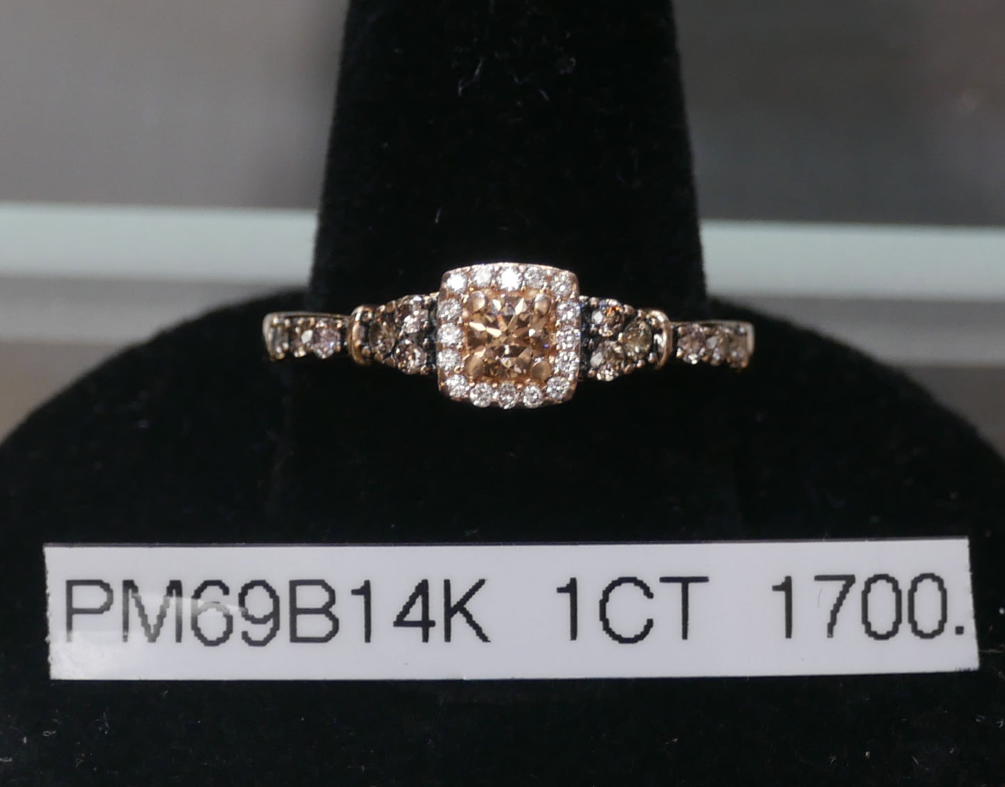 1 Carat Rose Gold Diamond Ring with 14K Yellow Gold Band