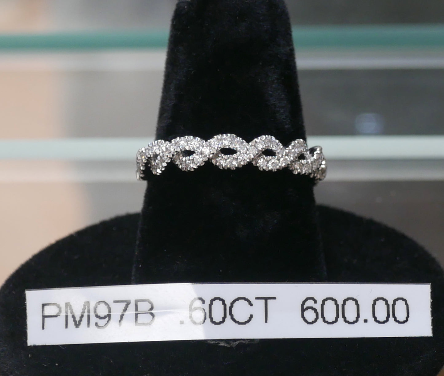 .60 Carat Diamond 14K White Gold Braided Wedding Band