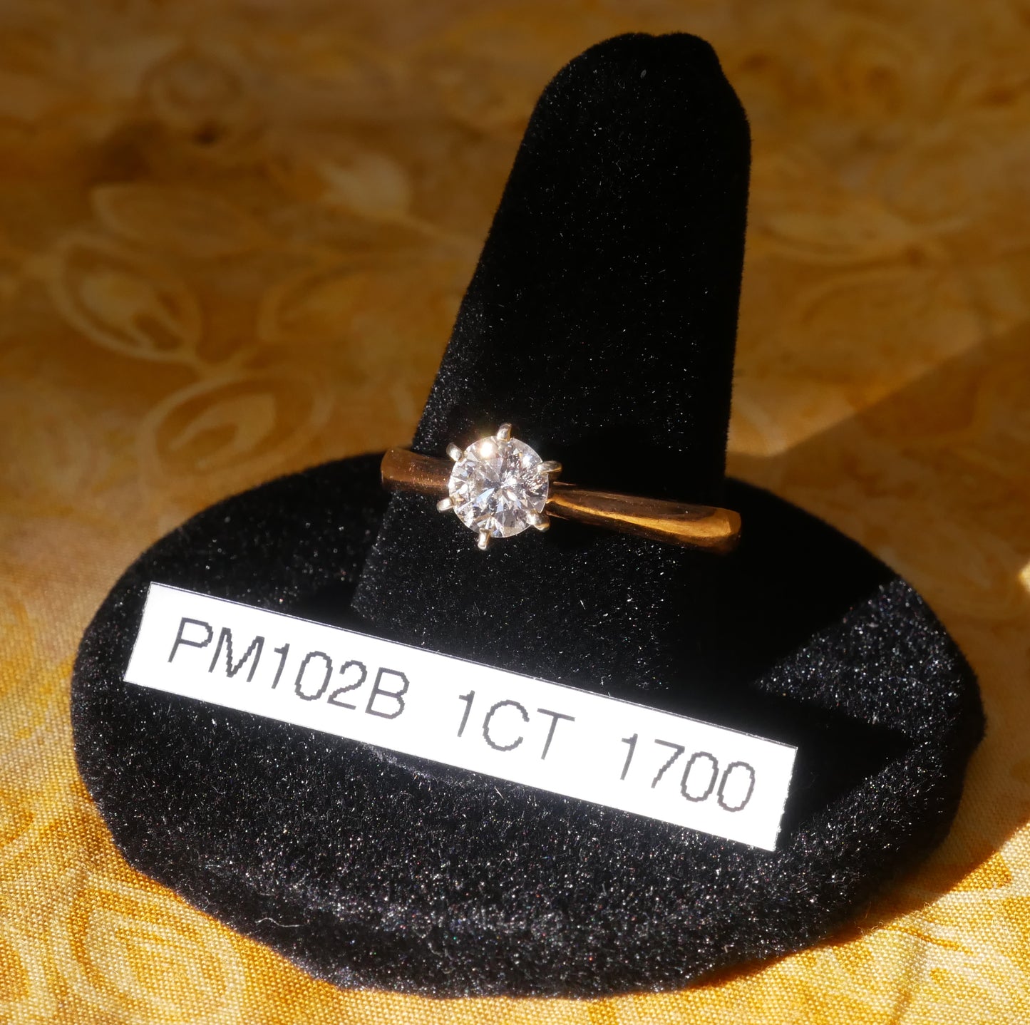 Six Prong Diamond Ring with Gold Band