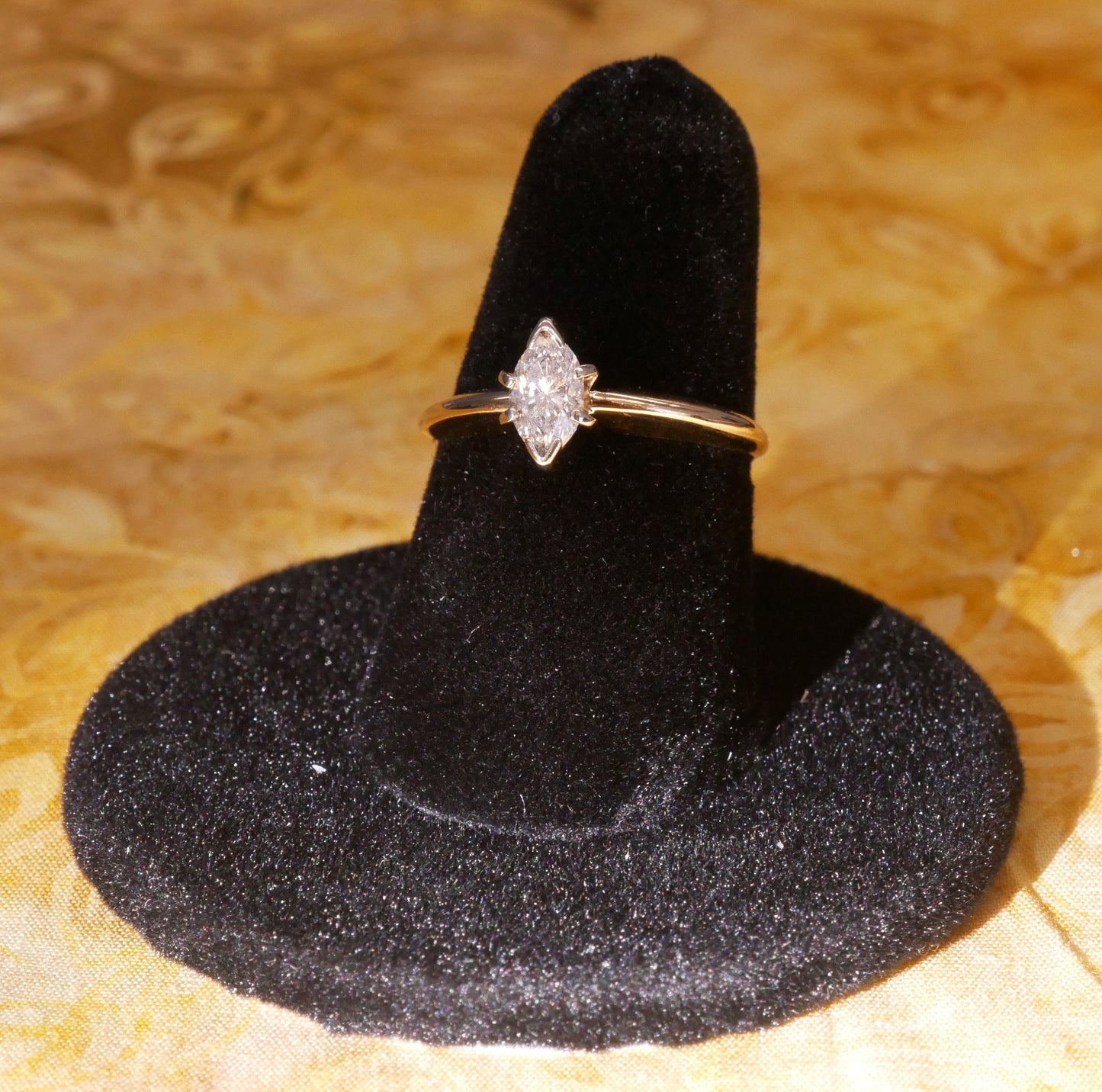 Marquise Diamond Ring with Gold Band