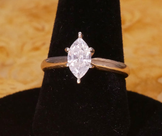 Elegant Marquise Diamond Ring with Gold Band