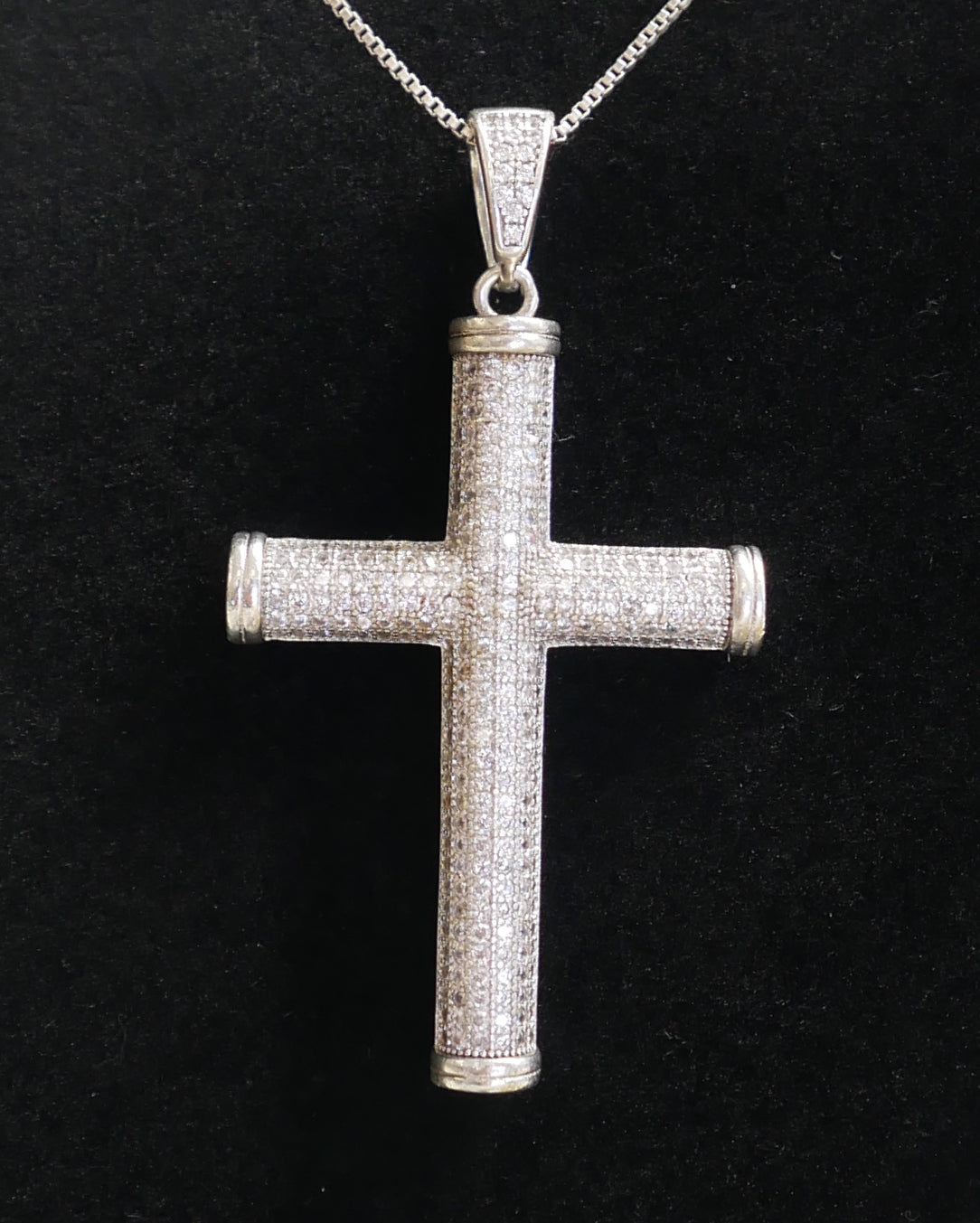 Diamond Studded Cross Pendant Necklace