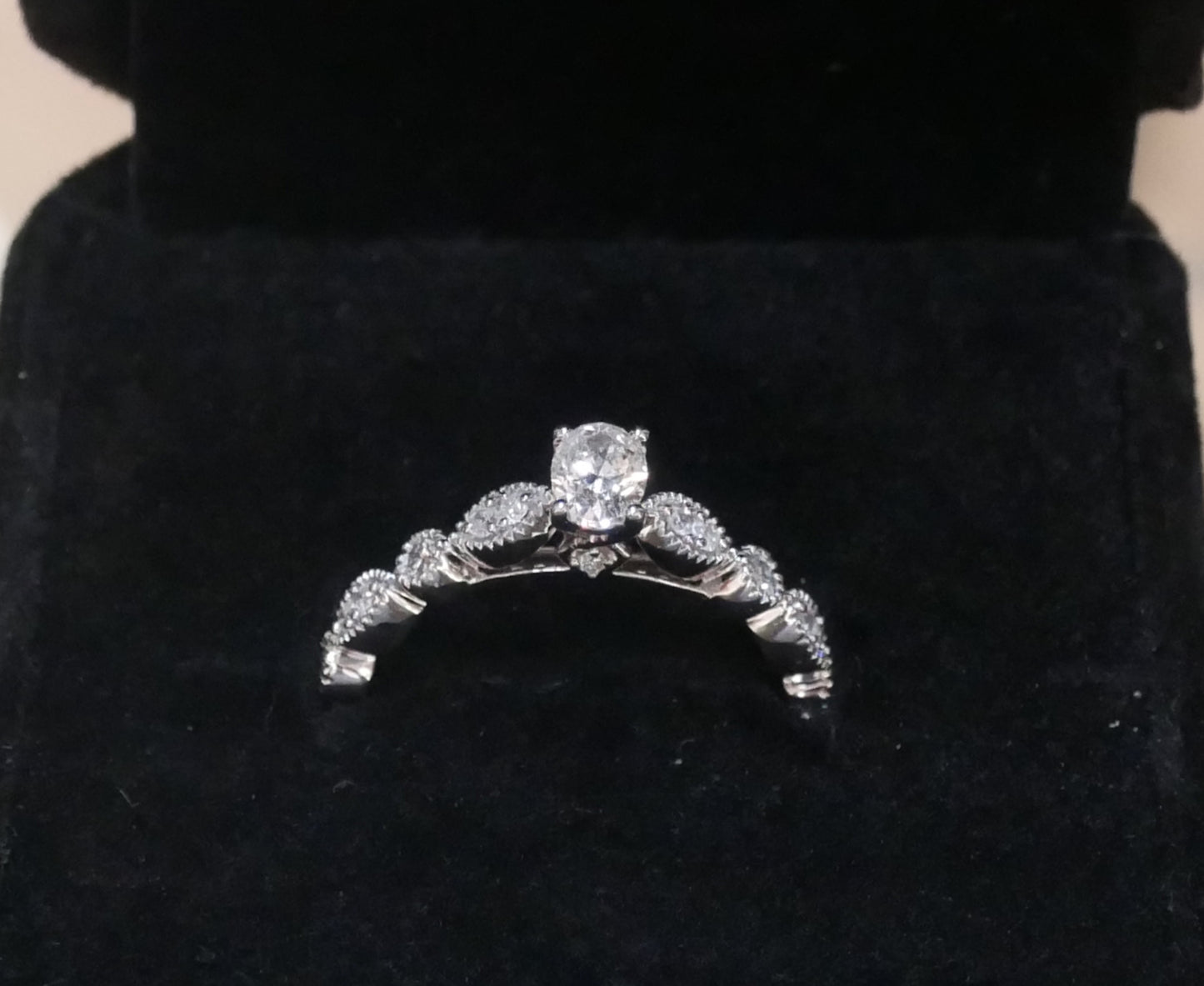 Ornate Diamond Ring with Decorative Band