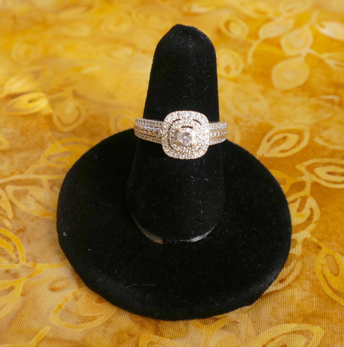 3 Carat Diamond Ring with Jewel Encrusted White Gold Band