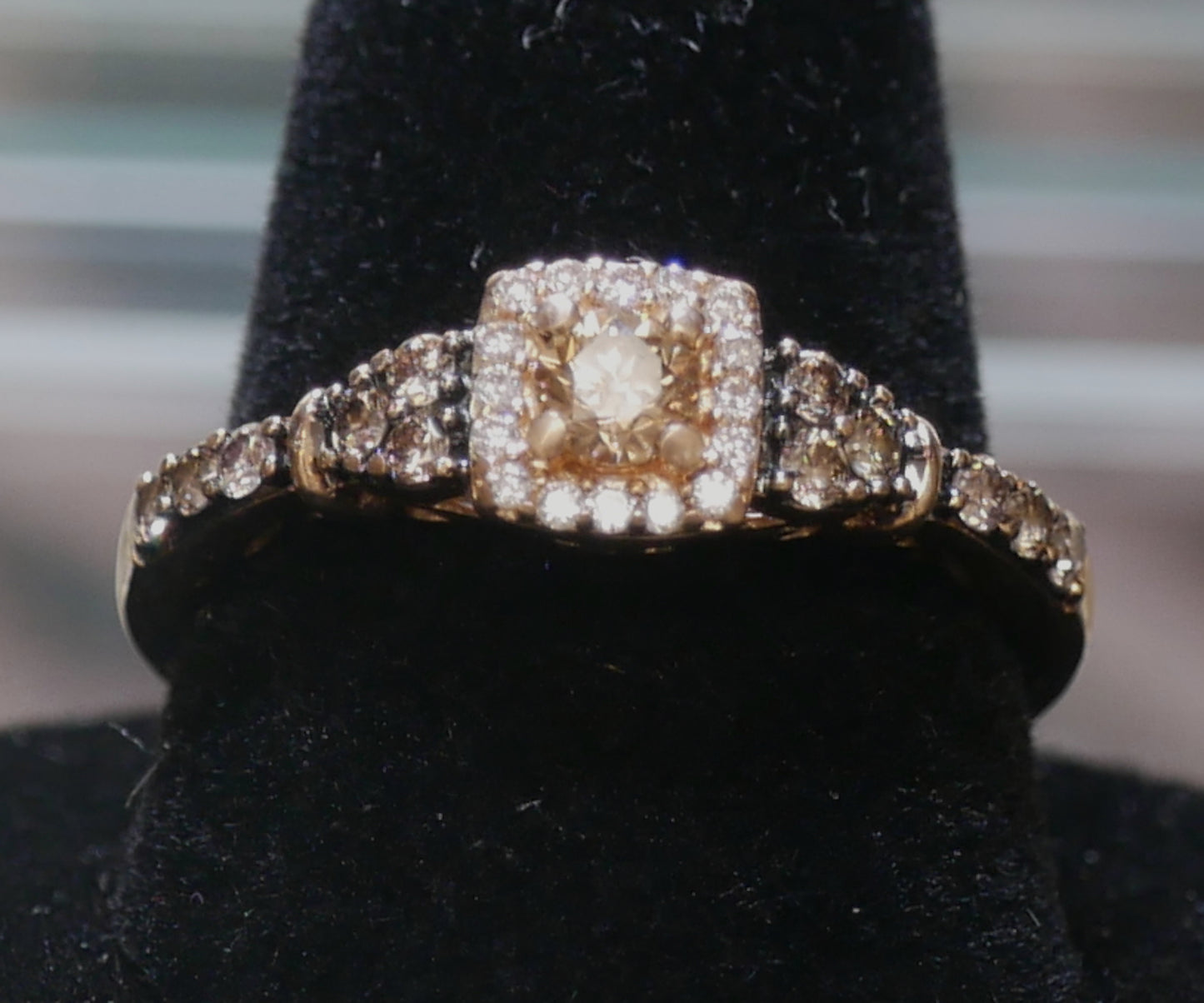 1 Carat Rose Gold Diamond Ring with 14K Yellow Gold Band