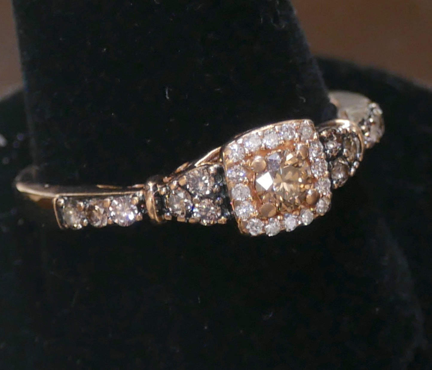 1 Carat Rose Gold Diamond Ring with 14K Yellow Gold Band