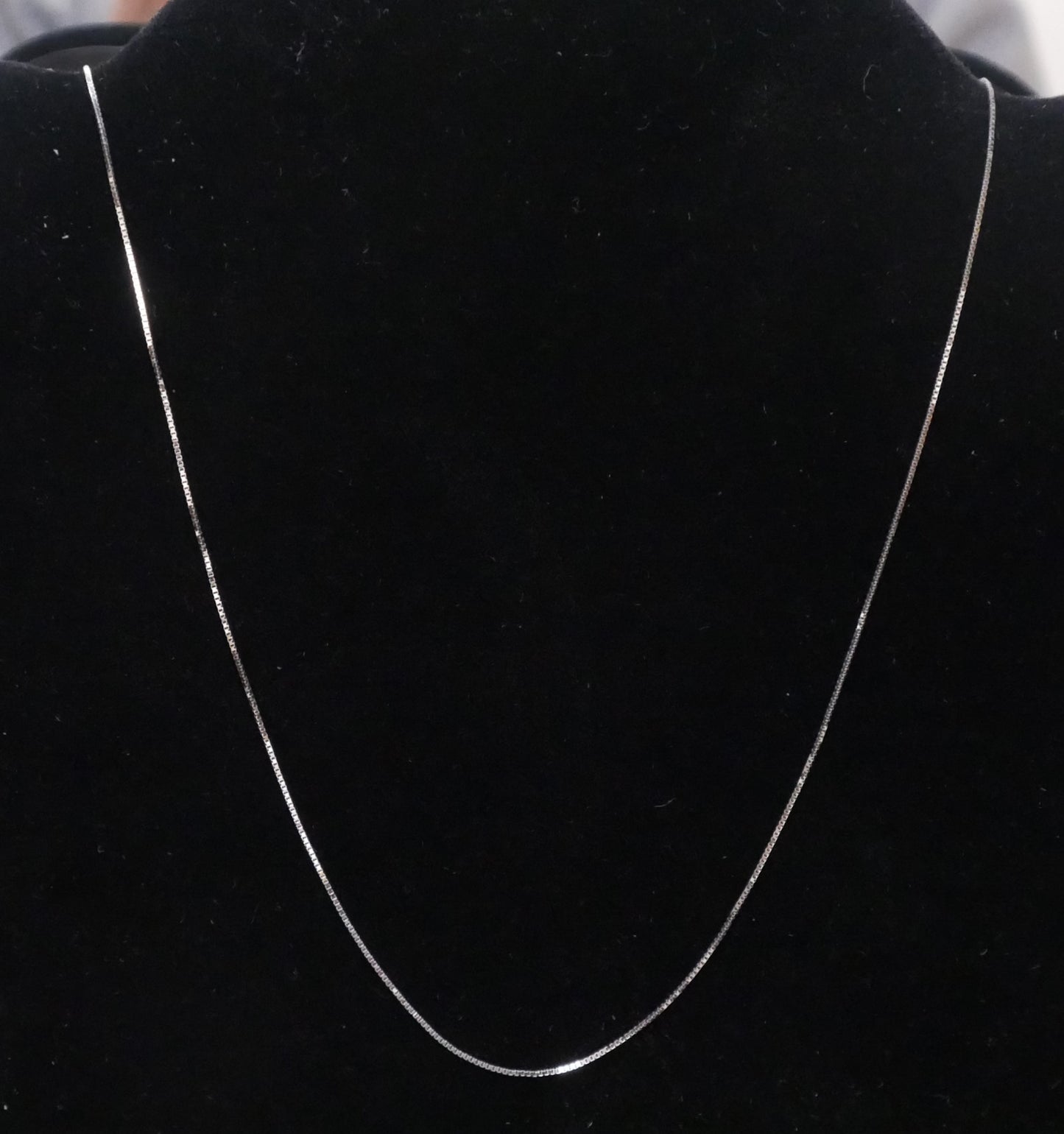 10K White Gold Women's Box Chain Necklace